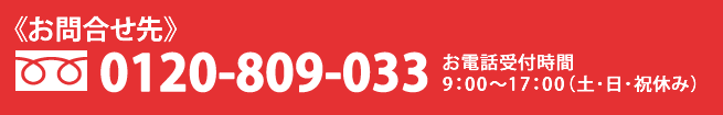 お問合せ先　フリーダイヤル0120-809-033