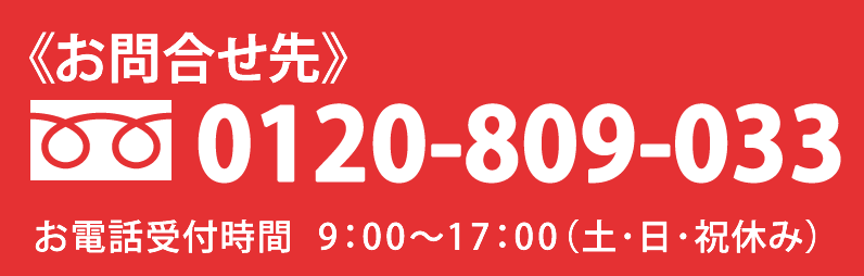 お問合せ先　フリーダイヤル0120-809-033